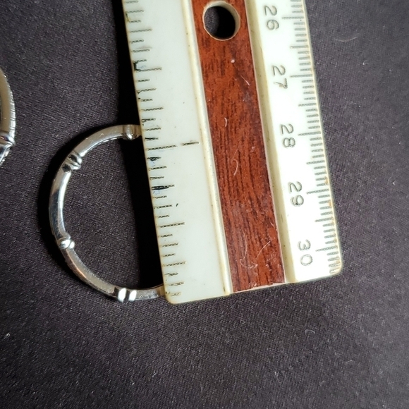 Diamond X and O Earrings Platinum Plated Red and White - Picture 5 of 8